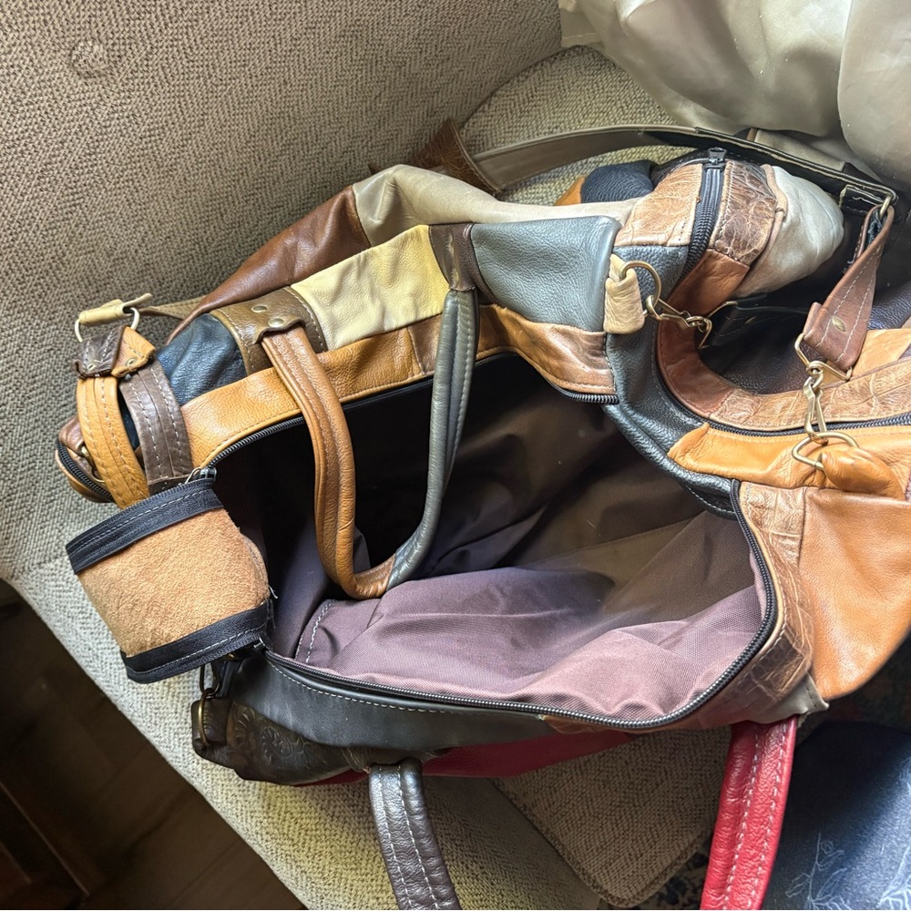 Patchwork Leather Backpack - image 5